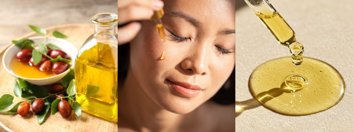 Jojobaolie als plantaardige olie voor de verzorging van een droge huid